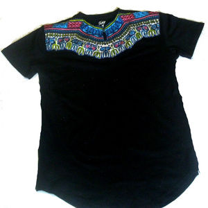 African Print Dashiki design Side Zipper Tshirt- M